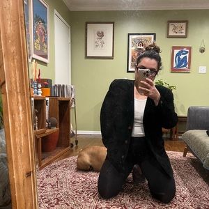 Lush Black Suede Blazer